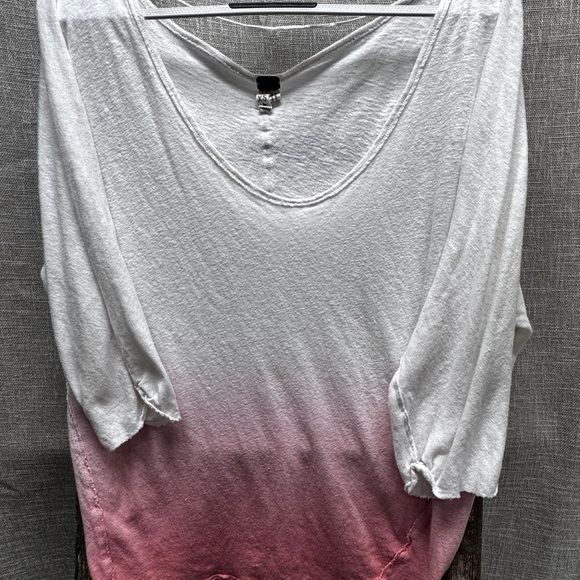 We the free/free people dip dyed linen blend top oversized XS - Picture 1 of 5